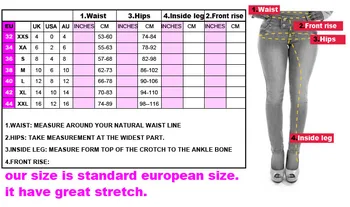 2016 Hot Fashion Ladies Cotton Denim Pants Stretch Womens Bleach Ripped Knee Skinny Jeans Denim Jeans For Female