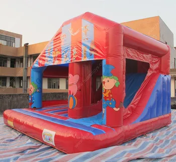 Commercial Circus Inflatable Bouncer Castle Trampoline with Slide for kids