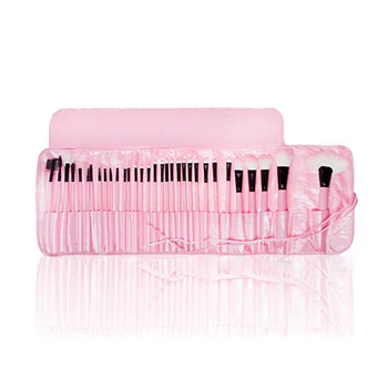 32 Pcs Cosmetic Pink Case Pro Eyebrow Lip Eyeshadow Blusher Makeup Brushes Set @ME88