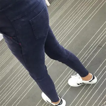 2016 New Women Slanting Pocket Washed Jeans Leggings Pencil Pants Elastic Denim Leggings Skinny Jeans Jeggings Women Trousers