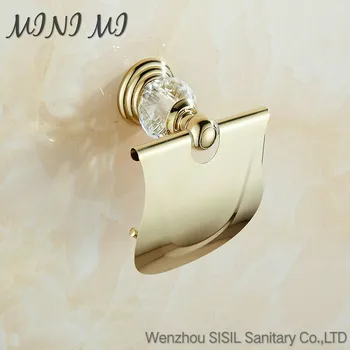 New Stainless Steel Toilet Paper Holder Wall-Mounted Bathroom Accessories Gold Paper Box 1610502314