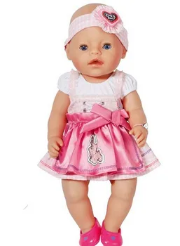 5pcs/lot Wholesale pink dress Doll Clothes Wear fit 43cm Baby Born zapf,Children Birthday Gift(only pink dress)