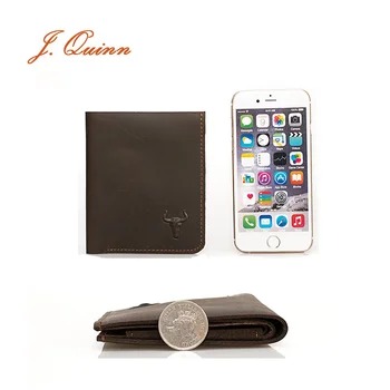 J.Quinn Short Wallets Genuine Leather Brown Clip Card Bifold Wallet Mens Vintage Famous Brand 2016 Men Wallet Designer Luxury