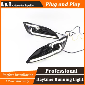 A&T car styling For Ford Fiesta LED DRL For Fiesta led fog lamps daytime running light High brightness guide LED DRL