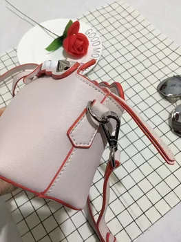 Hely Coptar] Genuine Leather Pillow Mini Bag Women Handbag Soft Real Leather 21CM Cute Pink Shoulder Bags Rivet 3Colors