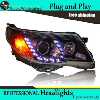 A&T Car Styling for Forester LED Headlight 2008-2012 Bi Xenon Headlights drl Lens Double Beam H7 HID Car Parts