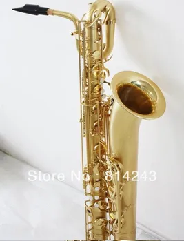 Professional Selmer Baritone Saxophone Matte Gold Lacquer Brass Baritone Saxofone Instrumentos musicais