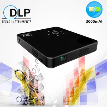 Portable DLP HD Projector Watch Video 300 lumens Mini Home theater Beamer Built in 3000mAh Battery without cables USB HDMI SD