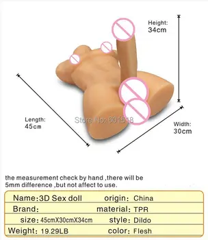 Real size torso male sex dolls for women with penis and anal hole for shemale or female
