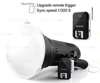 1200W ( 2 x 600W ) Portable Wireless Studio Flash Strobe Light Kit nicefoto n680A Black Photographic Lighting 110V / 220V