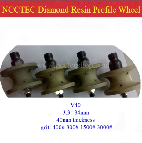 40mm thickness] 3.3'' V40 Full Bullnose diamond RESIN profile wheel | 84mm DIAMOND ROUTER BITS