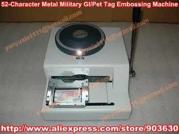 Lowest Price !52Code Dog tag embossing machine, Manual GI Military Steel Metal PET Dog Tags Embosser ID Card Printer Machine