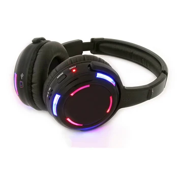Silent Disco complete system black led wireless headphones - Quiet Clubbing Party Bundle (100 Headphones + 2 Transmitters)