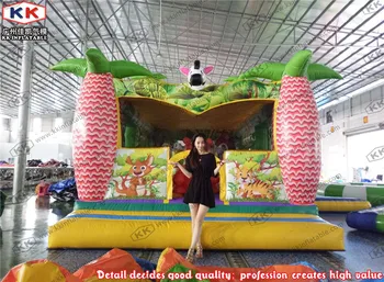 Outdoor Commercial Inflatable Jungle Moonwalk Bounce House