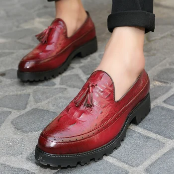 Tassel Men Oxford Shoes Mens Patent Leather Italy Casual Shoes Luxury Dress Party Wedding Flats Shoes 3colors 2016 New Brand