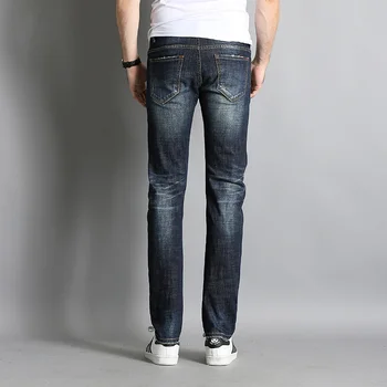 Men Jeans Casual Denim Pants Classic Whiskering Straight Jeans Masculina Male Denim Trousers Cotton