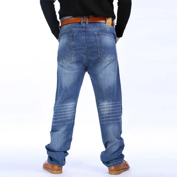 9XL 8XL 6XL 5X Men Classic Whiskering Jeans Fashion Casual Jeans Pants Straight Denim Jeans Masculina Male Denim Trousers Cotton