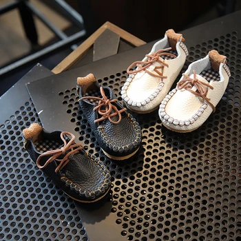 BBK 2017 new spring autumn fashion leather shoe girls boys 1-3 years comfortable flats casual shoe doudou child baby shoes B*