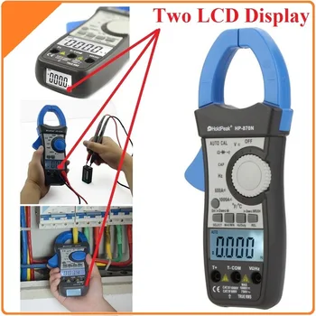 HoldPeak HP870N Auto Range DC AC Digital Clamp Meter Multimeter Pinza True RMS Frequency capacitance resistance meter Backlight