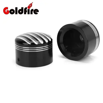 Aluminum CNC Deep Cut Motorcycle Parts Front Axle Cover Nut Bolt Cover For Harley Sportster V-rod Dyna Touring Softail Glide