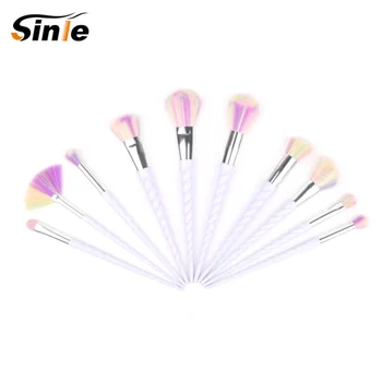 Sinle Princess Rose Brand 10pcs Unicorn Makeup Brushes Make Up Brush Set + Laser Brush Bag Pincel Maquiagem Brochas Unicornio