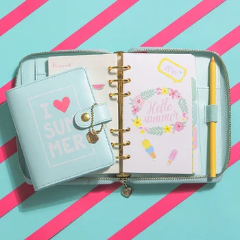 Notebook Zip notebook Hello Summer Personal Diary Planner Kawaii Cute Creative Notebook Sweet Agenda Organizer Gifts Stationery
