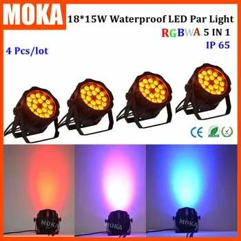 4 Pcs/lot outdoor waterproof led par light 18pcs15w led par 64 can led dj lights DMX 5/9CH Stage Lighting Effect
