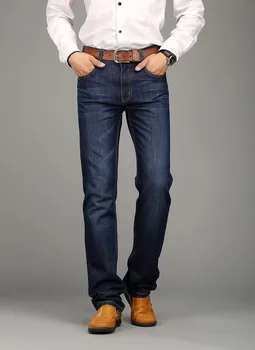 NIANJEEP Brand Men Jeans New arrive Autumn Mid-Waist Casual Men denim long pants Winter Male trousers Vaqueros Big Size 42
