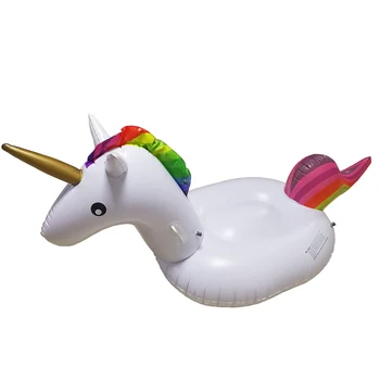 78 Inch Summer Swimming Pool Inflatable Unicorn In Water Rainbow Hourse Floating Row Air Mattresses Swim Rings