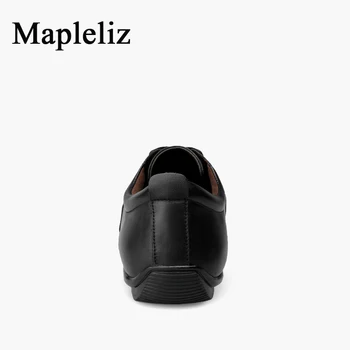 Mapleliz Brand Casual Men Shoes Genuine Cow Leather Lace-Up Male Flats Breathable Soft Waterproof Shoes for Men