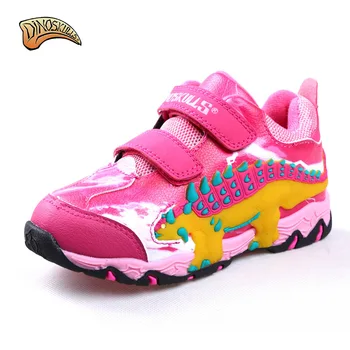 Dinoskulls Brand High Qulity 3D Boys Girls Autumn Winter Warm Shoes Dinosaur Flashing Light Children Shoes Kids Fashion Shoe