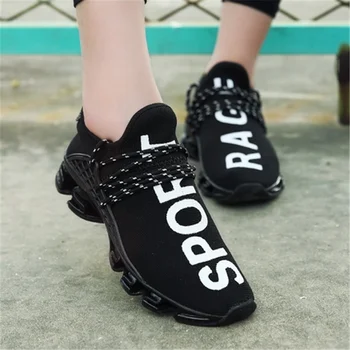 Men Sports Shoes Elastic Mesh Women Runinng Racing Dhoes Cool Blade Sole Unisex Casual Sneakers TX110029