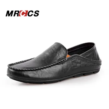 MRCCS Natural Leather Soft Loafer,Men's Casual Shoes,Simple Design Driving Walking Shoes,Father And Son Moccasins Slipper
