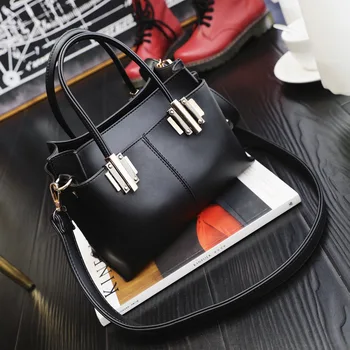Women small top-handle tote new handbag lady pu leather shoulder bags messenger satchel