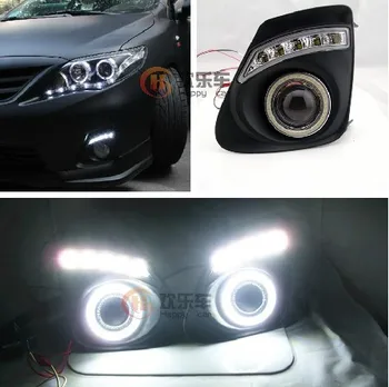 Special car for Toyota corolla 11-13 angel eyes led drl daytime running light Fog lamps highlighted !!