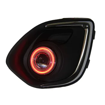 New COB Angel Eye daytime running light + halogen Fog Light with Projector Lens for Mitsubishi asx 2013-14, 2 pcs