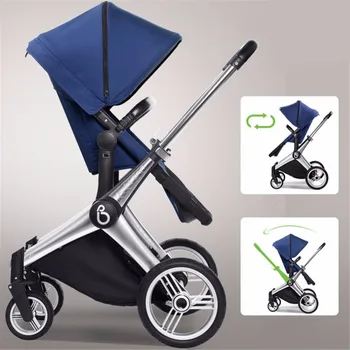 Babysing Travel Systems 2-in-1 Baby Stroller High View Pram Anti-Shock Off Road Pushchair with Bassinet XGO