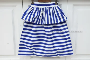 Wholesale(300pcs/lot)- 2017 summer STRIPED flounced wide strapless dress for child girl