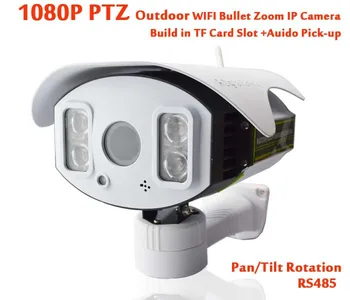 WIFI IP PTZ Camera Outdoor 1080P TF card slot 4x Zoom Lens 2.8~12mm Megapixel Audio Pick-Up Infrared Bullet Wireless CCTV Cam