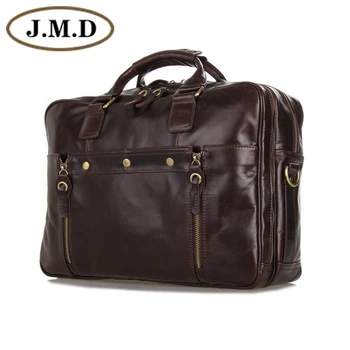 7201C J.M.D Vintage Leather Men's Coffee Messenger Bag Handbag Briefcases