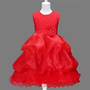 Robe fille 3 enfant 10 years old children wedding gowns kids party clothes child girl red wedding dress girls flower dresses