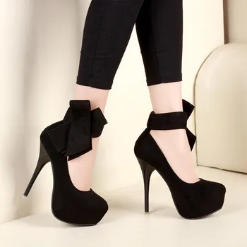 Women's Sexy Platform Round Toe Cross Straps Ultra Thin Heels High Heels Shoes Women Pumps Red Knot Wedding Shoes SMYYKM-D0028