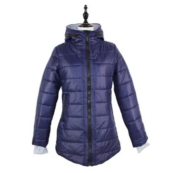 K'raifls Womens Winter Jackets and Coats Navy and Black New Long Cotton Parka Female Jacket Coat Plus Size Slim Casual Outwear
