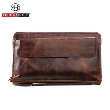 Luxury Genuine Leather Men Wallet Clutch Bags Purse Men Wallets Famous Brand Handy Bag Mens Wallet Leather Genuine Men's Purses