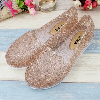 Fashion Transparent Women Jelly Shoes Summer Style PVC Women Sandals Hollow Flat with Beach Sandals Zapatos