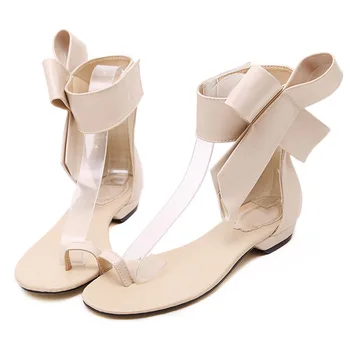 Xemonale Summer Flip Flops With Bowtie 2016 Gladiator Sandals Platform Shoes Woman Fashion Flats Elegant Women Shoes XWZ2207