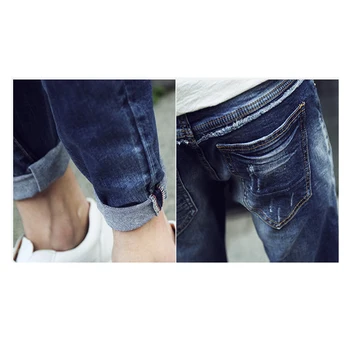 Famous Brand Jeans Men 2017 Broken Patchwork Slim Fit Pencils Pants Ripped Jeans For Man Biker Denim Trousers Pockets Designer