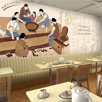 3D Chinese cooking delicacy noodles background KTV BAR restaurant dining room wallpaper mural