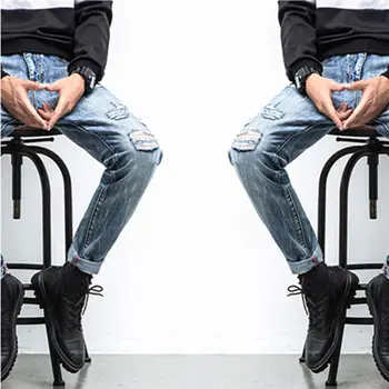 NEW Mens Jeans Slim Fit Straight Skinny Fit Denim Trousers Casual Pants US STOCK