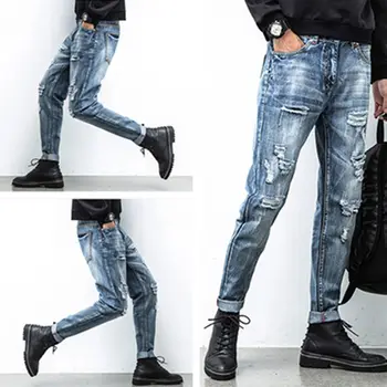 NEW Mens Jeans Slim Fit Straight Skinny Fit Denim Trousers Casual Pants US STOCK